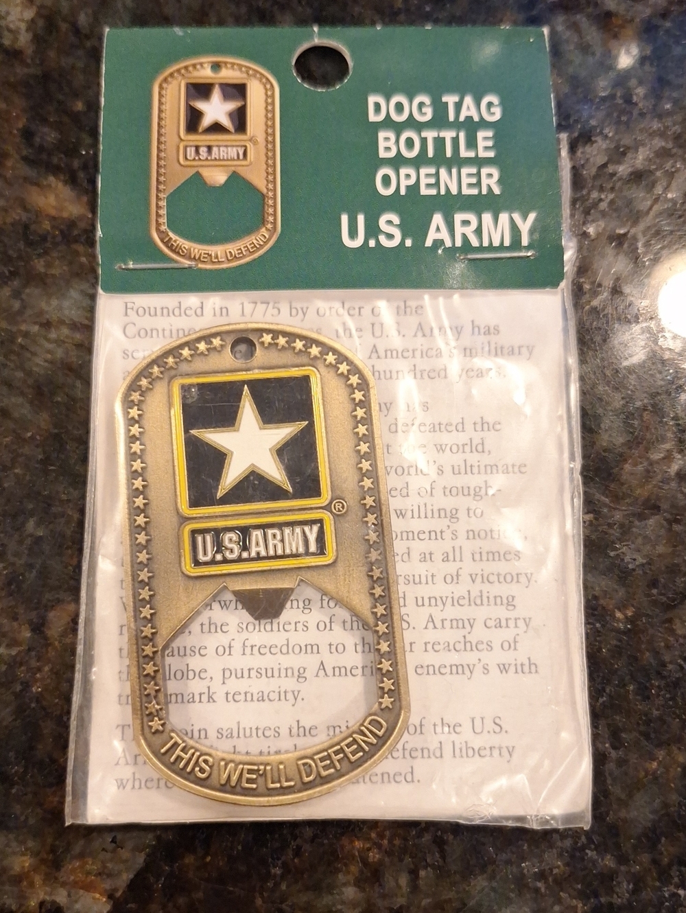 Great Stocking Stuffer. Army Dog Tag Bottle Opener